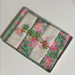 Lilly Pulitzer Vibrant Floral Print Napkins Flamingo 🦩 Pineapple 🍍